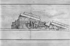 Study of the frieze from the west pediment of the Parthenon (pencil on paper) (b/w photo)
