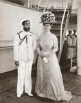 King George V and Queen Mary in 1911 on board The Medina for their visit to India. From The Story of 25 Eventful Years in Pictures, published 1935.