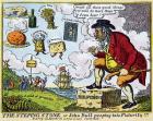 The Stepping Stone, or John Bull peeping into Futurity!!! (colour etching)