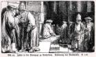 Jews in the Synagogue in Amsterdam, engraved by the artist (b/w photo)