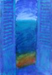 Blue Shutters (acrylic on board)