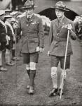 The Prince of Wales, later King Edward VIII, with Robert Baden-Powell at the Imperial Jamboree, Wembley, London, England in 1924. From Edward VIII His Life and Reign.