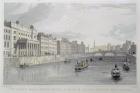 Cloth Mart, Home's Hotel and Queen's Bridge, Usher's Quay, Dublin (colour litho)