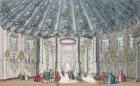 Interior View of the elegant music room in Vauxhall Gardens, engraved by H. Roberts, 1752 (hand coloured engraving)