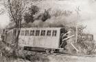 The Great Locomotive Chase or Andrews' Raid, a military raid that occurred April 12, 1862, in northern Georgia during the American Civil War, from 'The History of Our Country', published 1905 (litho)