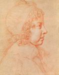 Portrait of Louis XIV as a child (red chalk on paper)