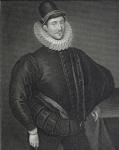 Portrait of Fulke Greville (1554-1628) 1st Baron Brooke, from 'Lodge's British Portraits', 1823 (engraving)