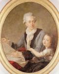 Portrait of the architect Ledoux and his daughter (oil on canvas)
