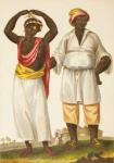 Mandinka couple of West Africa (colour litho)