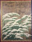 Bamboo in snow, c.1600 (ink, colours, gold and silver on paper)