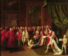 Queen Anne and the Knights of Garter, c.1720s (oil on canvas)