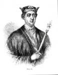 Henry II (1133-89) (engraving) (b&w photo)