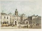 A view of the Horse Guards from Whitehall engraved by J.C Sadler (coloured engraving)