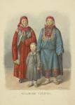 Kazan Tatar Women, illustration from the series 'Clothing of the Russian State', 1869 (colour litho)