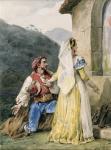 Italian peasants before a shrine, 1829 (w/c on paper heightened with gum)