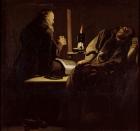 The Ecstasy of St. Francis, A Monk at Prayer with a Dying Monk, 1640-45 (oil on canvas)