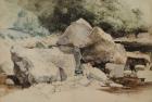 Rocks in a Mountain Stream, 1840-58 (w/c on paper)