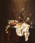 Still Life of Ham and Silver Plate