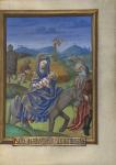 The Flight into Egypt from a Book of Hours Ms. 48 fol. 67, c.1480-90 (tempera, gold leaf and ink on parchment)