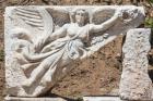 Ephesus, Izmir Province, Turkey. Marble high relief of Nike, the Goddess of Victory. The Winged Goddess of Victory. Ephesus is on the tentative list of UNESCO World Heritage Sites.