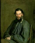 Portrait of Count Lev Nikolaevich Tolstoy (1828-1910) 1873 (oil on canvas)