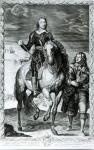 Equestrian Portrait of Oliver Cromwell (1599-1658) (engraving) (b/w photo)