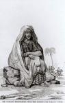 Mr Caillie (1799-1838) Meditating Upon the Koran and Taking Notes (engraving) (b/w photo)