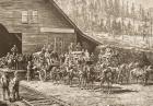 Reno Station on the Central Pacific Railway, in c.1870, from 'American Pictures' published by the Religious Tract Society, 1876 (engraving)