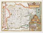 Essex, engraved by Jodocus Hondius (1563-1612) from John Speed's Theatre of the Empire of Great Britain, pub. by John Sudbury and George Humble, 1611-12 (hand coloured copper engraving)