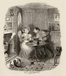 Mr Bumble and Mrs Corney taking tea, from 'The Adventures of Oliver Twist' by Charles Dickens (1812-70) 1838, published by Chapman & Hall, 1901 (engraving)