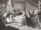 The Court for the Trial of Queen Katharine by George Henry Harlow, depicting Mrs. Siddons as Queen Katharine in Shakespeare's Henry VIII. From Histoire des Peintres, École Anglaise, published 1867 (litho)