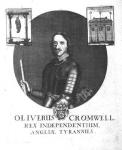 Oliver Cromwell, King of Independence, Tyrant of England (engraving) (b/w photo)