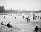 Skating in Central Park, New York, c.1900-06 (b/w photo)