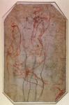 Study of Figures and the Creation of Adam (pencil & red chalk on paper) (verso)