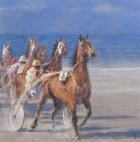 Trotting races, Lancieux, Brittany, 2014 (oil on canvas)