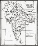 Map of the last phase of Ancient India, 350 - 750 AD. From Hutchinson's History of the Nations, published 1915.