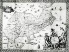 Map of New France dedicated to Colbert by Duchesneau, Intendant, 1681 (engraving) (b/w photo) (see 164769 for detail)