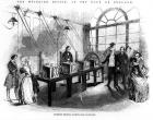 Sovereign Weighing Machine, Bank of England (engraving) (b/w photo)