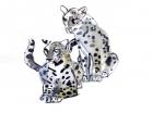 Mother and Son (Arabian Leopards), 2008 (w/c on paper)