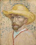 Self Portrait with Straw Hat, 1887 (oil on cardboard)