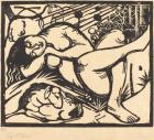 Sleeping Shepherdess (Schlafende Hirtin), 1912 (woodcut)