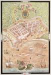 Fascimile of a Plan of Le Havre in 1583, from 'Les Premiers Oeuvres de Jacques Devaulx Pillote en la Marine' (colour litho)