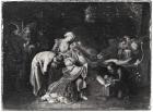 Jean Calas (1698-1762) Bidding Farewell to his Family (oil on canvas) (b/w photo)