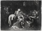 Jean Calas (1698-1762) Bidding Farewell to his Family (oil on canvas) (b/w photo)