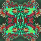 Flying bird pattern green, 2015,(oil on canvas)