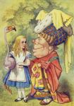 Alice with the Duchess, illustration from 'Alice in Wonderland' by Lewis Carroll (1832-9) (colour litho)