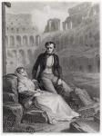 Francois Rene (1768-1848) Vicomte de Chateaubriand and Pauline de Beaumont in the ruins of the Colosseum, illustration from 'Memoires d'Outre-Tombe' by Chateaubriand, engraved by Jean Charles Pardinel (1808-c.1861) (engraving) (b/w photo)