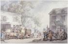 Travelling in France, c.1790 (pen & ink with w/c on paper)