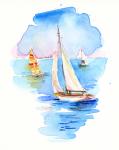 Sailboats, 2017, (watercolor)