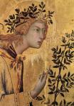 The Annunciation with St. Margaret and St. Asano, detail of the Archangel Gabriel, 1333 (tempera on panel) (detail of 50322)